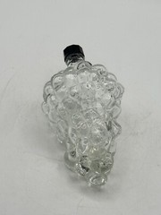 Vintage Art Glass Pressed Wine Flask Grape Cluster Screw Top Lid Turkey