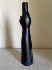 Happy Black Cat Mosel Riesling 13&Prime; EMPTY Bottle Vase Satin Matte Halloween