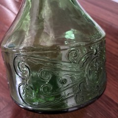 Vintage 44&Prime; Tall MCM Italy Green Glass Chianti Wine Bottle Decanter