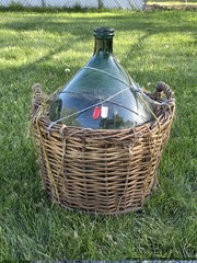 Large Italian Hand-blown glass Demijohn 28&Prime; Tall