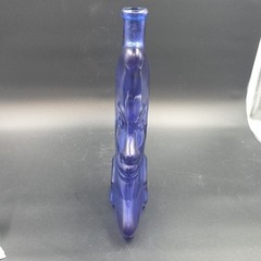 Vintage Cobalt Blue Moon Face Riesling Bottle Empty .5L Man In Moon Bottle