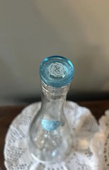 Cote Des Roses Empty Wine Bottle With Blue Glass Stopper Craft Or Display