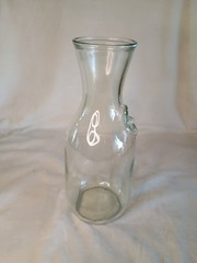Vintage Owen-Illinois Glass Carafe Liter Embossed Since 1852 9.75&Prime; Tall