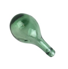Antique Early 1900s Hand Blown Torpedo Round Bottom Green Glass Wine Bottle