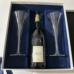 Empty Pommery Cuvée Louise 1995 Champagne Bottle & 2 Glasses In Box Rare Set
