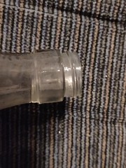 Vintage Clear Glass Empty F.G. Wine Bottle 4/5 Quart Used