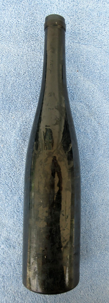 Vintage 1910s? Unmarked Blue Wine? Bottle Mold Blown Hand Applied Top