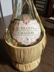 Cavaliere Red Chianti Wine Bottle Decanter Cane