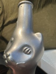 SILVER 2014 RHEINHESSEN GERMANY RIESLING EMPTY HAPPY CAT BOTTLE 13&Prime; TALL