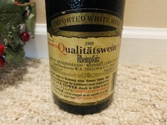 Vintage ©️1985 BLACK TOWER German White Wine Empty Bottle 750mL Crock Style- EC!