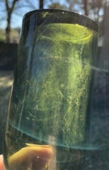 Antique Emerald Green Glass Turn-Molded Bottle Appx 8.25&Prime; Tall