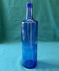 Cobalt Blue Glass Wine Bottle Ribbed Skyy 1 L Craft Home Brew 12&Prime; Clean!