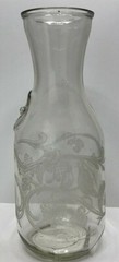 Norman Kosarin Wine Decanter Etched Doves Grapes Vines Birds Glass 9.75&Prime; H NICE