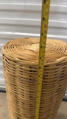 Large Vintage Rattan Wicker Vase Pitcher 24” Tall And 10” Wide