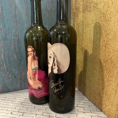 2 EMPTY Marilyn Monroe Wine Bottles 2002 Merlot And 2005 Merlot