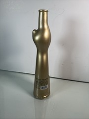 Rheinhessen Riesling Gold Happy Cat Figural Glass Wine Bottle EMPTY
