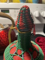Vintage Viresa Plastic Woven Wine Bottle Decanter With Handle