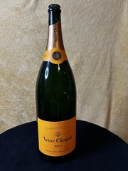Empty Veuve Clicquot Brut Champagne Jeroboam 1.5L Bottle in Wooden Box