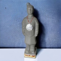 SET OF 2 VINTAGE TERRACOTTA WARRIOR WINE BOTTLES