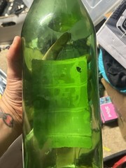 SEGESTA WINE BOTTLE Large 2 quart Antique Emerald Green Glass 15&Prime; High Porcelain