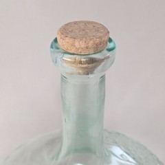 Vetreria Etrusca Italian Grapevine Wine Decanter Aqua Glass Bottle 9&Prime; Tall