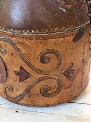 Italian 1920’s Leather Wine Decanter Server Hand Made Rare Find🦄