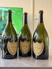 3x Dom Pérignon Millesime Champagne Vintage 2012 1.5L empty bottle