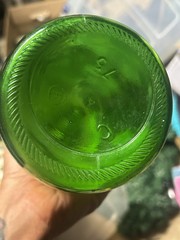 SEGESTA WINE BOTTLE Large 2 quart Antique Emerald Green Glass 15&Prime; High Porcelain