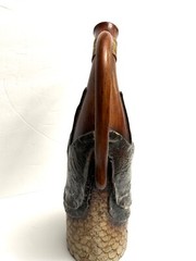 Vtg Spanish Style Porron Wine Decanter w/Fish Display Art 15&Prime;x10&Prime;x4&Prime; Faux Wood