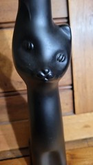 2020 Rheinhessen Riesling “Happy Cat” Black Figural Glass Empty Bottle With Cork