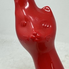 RED COLOR CAT WINE BOTTLE – GERMAN RIESLING 13&Prime; TALL WITH ORIGINAL CORK – EMPTY