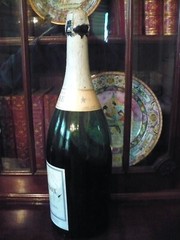 EMPTY Moet Chandon Champagne 1882 Magnum Bottle + BRS Nickel Silver Holder PROP