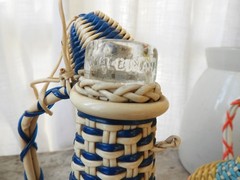 MCM 2 Colorful Plastic Wrapped Glass Bottles|Viresa Demijohn Spain J. Albinana H