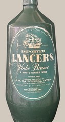 Vintage 1980 Lancers Vinho Branco White Wine Thick Green Bottle Portugal – EMPTY