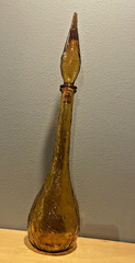 Vintage 22&Prime; MCM 1960s Italy Rossini Empoli Amber Crinkle Genie Decanter Bottle 3