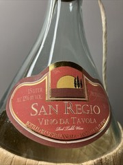 Empty Glass Table Wine Bottle Outside Torch 1.5 L Rattan Wrapped Wick Italy
