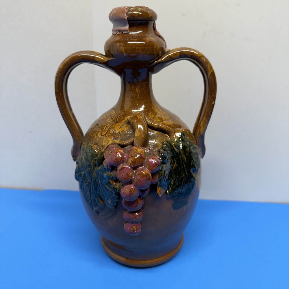 Vintage Jar For Wine Terracotta Popular Amphora Signed Period Xx Century