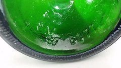 Vintage 1967 Huge 18&Prime;x 5&Prime; Dark Green Wine Bottle made in France Perfect