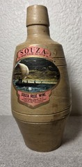 Antique Souza Hand Made Clay Wine Bottle