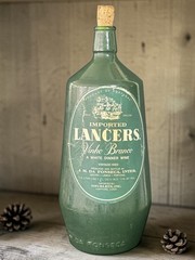 Vintage 1980 Lancers Vinho Branco White Wine Thick Green Bottle Portugal – EMPTY