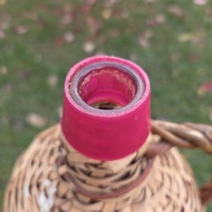 1 Gallon Rattan Wrapped Wine Demijohn Jug in Wicker Basket 15in High Portugal