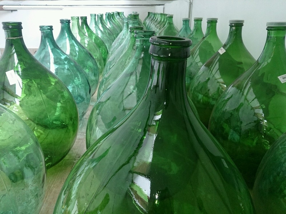 Antique Italian Green Demijohn Huge carboy Wine Making GIANT BOTTLE 250 availabl