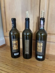 3 Dievole Wine Artistic Bottles 2 Corks EMPTY 2001 Tuscany Italy Collectible