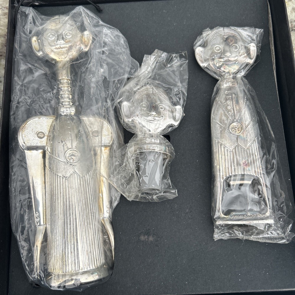 Rare 3-Piece Pierre The Sommelier Wine Bottle Opener Cork Set Unused in Box