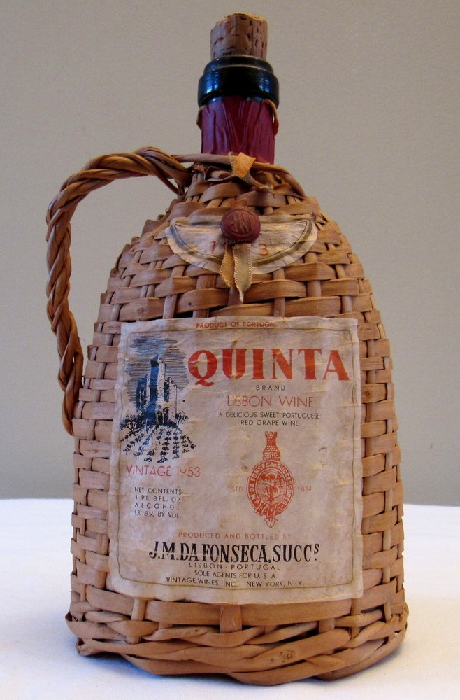 Grossman&rsquo;s Liquor Cuba NY Quinta Lisbon Da Fonseca Portugal wine bottle vtg 1953
