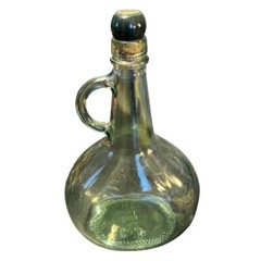 Vintage Almaden Vineyards Green Glass Wine Liquor Jug w/ Topper