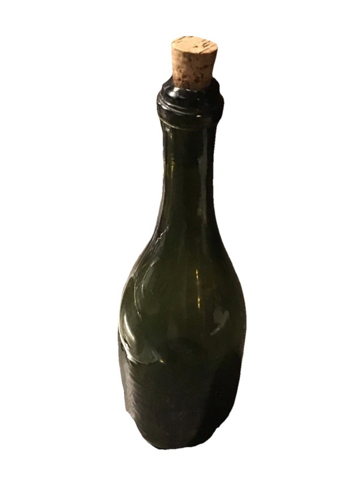 Vintage Green Inverted Bottom Wine Bottle with Cork