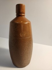 Vintage JM Da Fonseca Secla Portugal Pottery Liquor Bottle Brown Ceramic Vase
