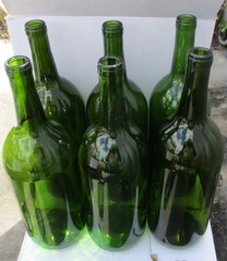 1.5 ltr Green Magnam Wine Bottles, Case of 6, NEW!