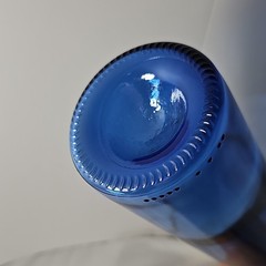 Blue Glass Wine Bottles 750ml Modern Design Collectible Wine Bottle Set of 2